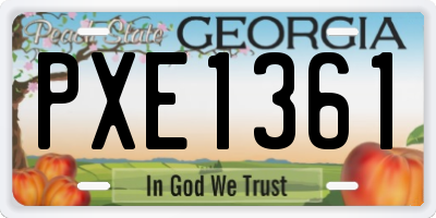 GA license plate PXE1361
