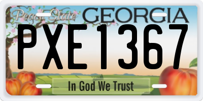 GA license plate PXE1367
