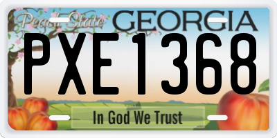 GA license plate PXE1368
