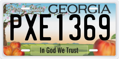 GA license plate PXE1369