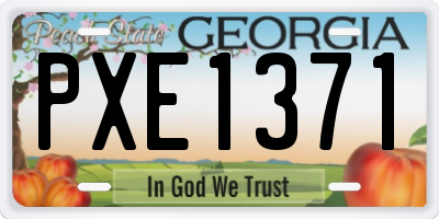 GA license plate PXE1371