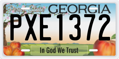 GA license plate PXE1372