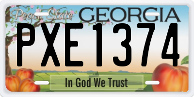 GA license plate PXE1374