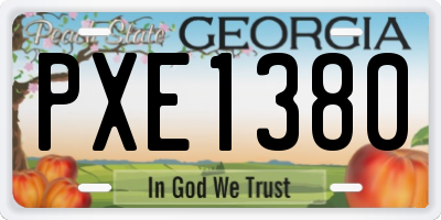 GA license plate PXE1380
