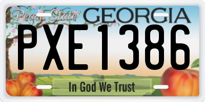 GA license plate PXE1386