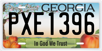 GA license plate PXE1396