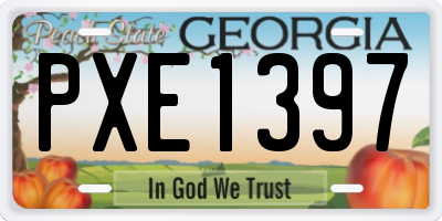 GA license plate PXE1397