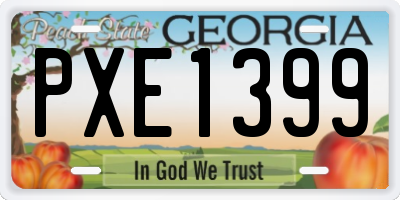 GA license plate PXE1399