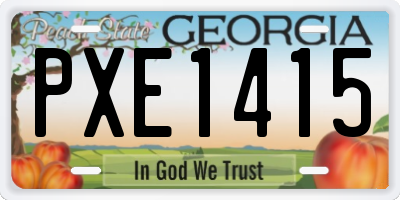 GA license plate PXE1415