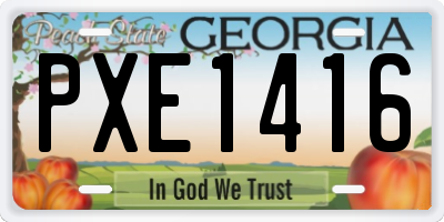 GA license plate PXE1416