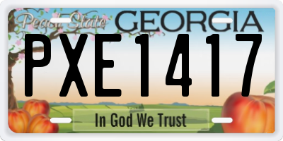GA license plate PXE1417
