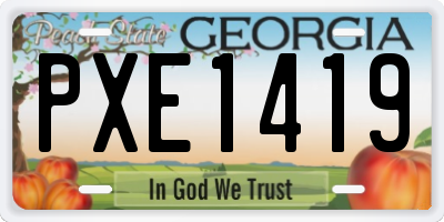 GA license plate PXE1419
