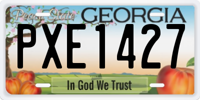 GA license plate PXE1427