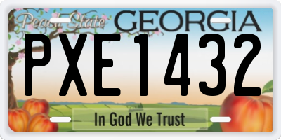 GA license plate PXE1432