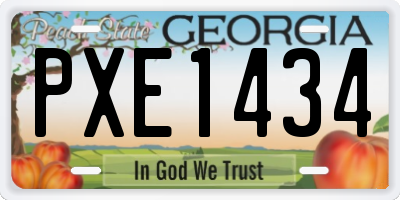 GA license plate PXE1434