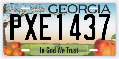 GA license plate PXE1437