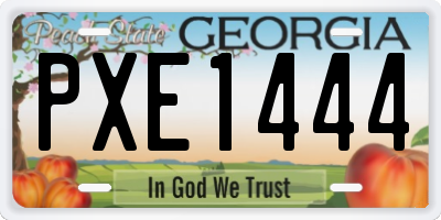 GA license plate PXE1444