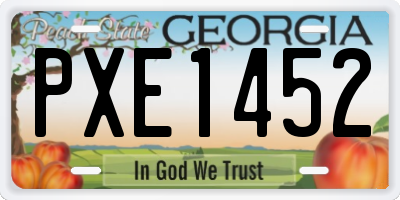 GA license plate PXE1452