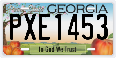 GA license plate PXE1453