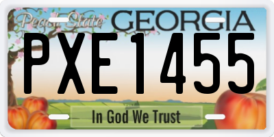 GA license plate PXE1455