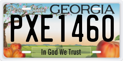 GA license plate PXE1460