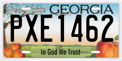 GA license plate PXE1462