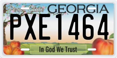 GA license plate PXE1464