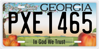 GA license plate PXE1465