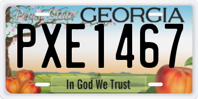 GA license plate PXE1467
