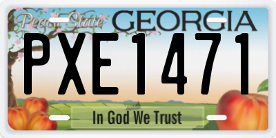 GA license plate PXE1471