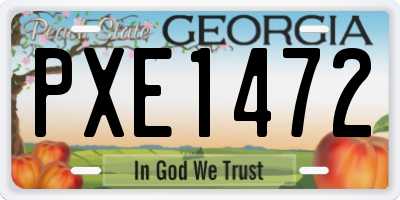 GA license plate PXE1472