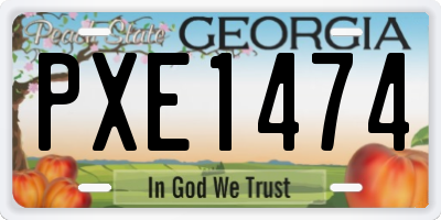 GA license plate PXE1474