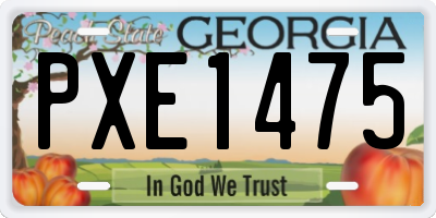 GA license plate PXE1475