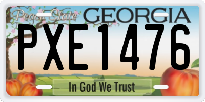 GA license plate PXE1476