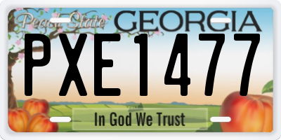 GA license plate PXE1477