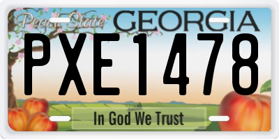 GA license plate PXE1478