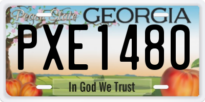 GA license plate PXE1480