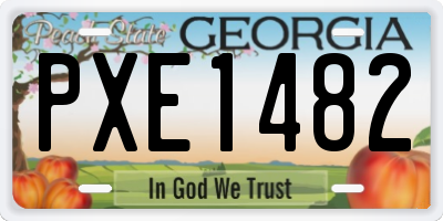 GA license plate PXE1482