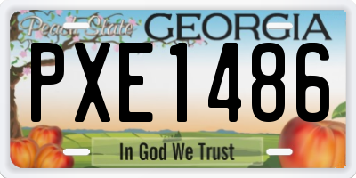 GA license plate PXE1486