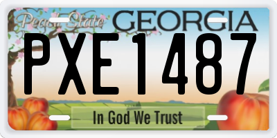 GA license plate PXE1487