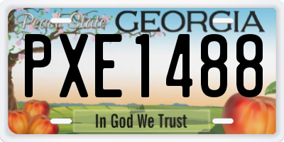 GA license plate PXE1488