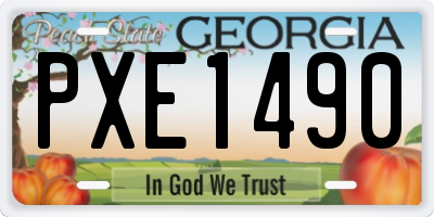 GA license plate PXE1490