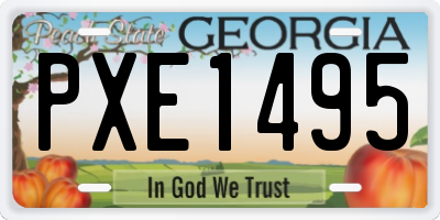 GA license plate PXE1495