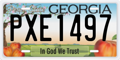 GA license plate PXE1497