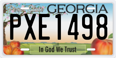 GA license plate PXE1498