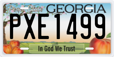 GA license plate PXE1499