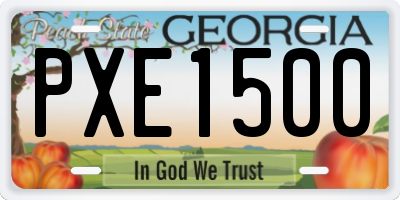 GA license plate PXE1500