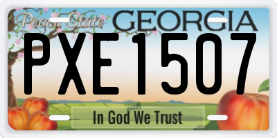 GA license plate PXE1507