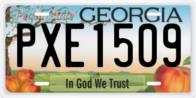 GA license plate PXE1509
