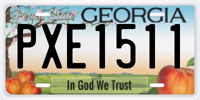 GA license plate PXE1511